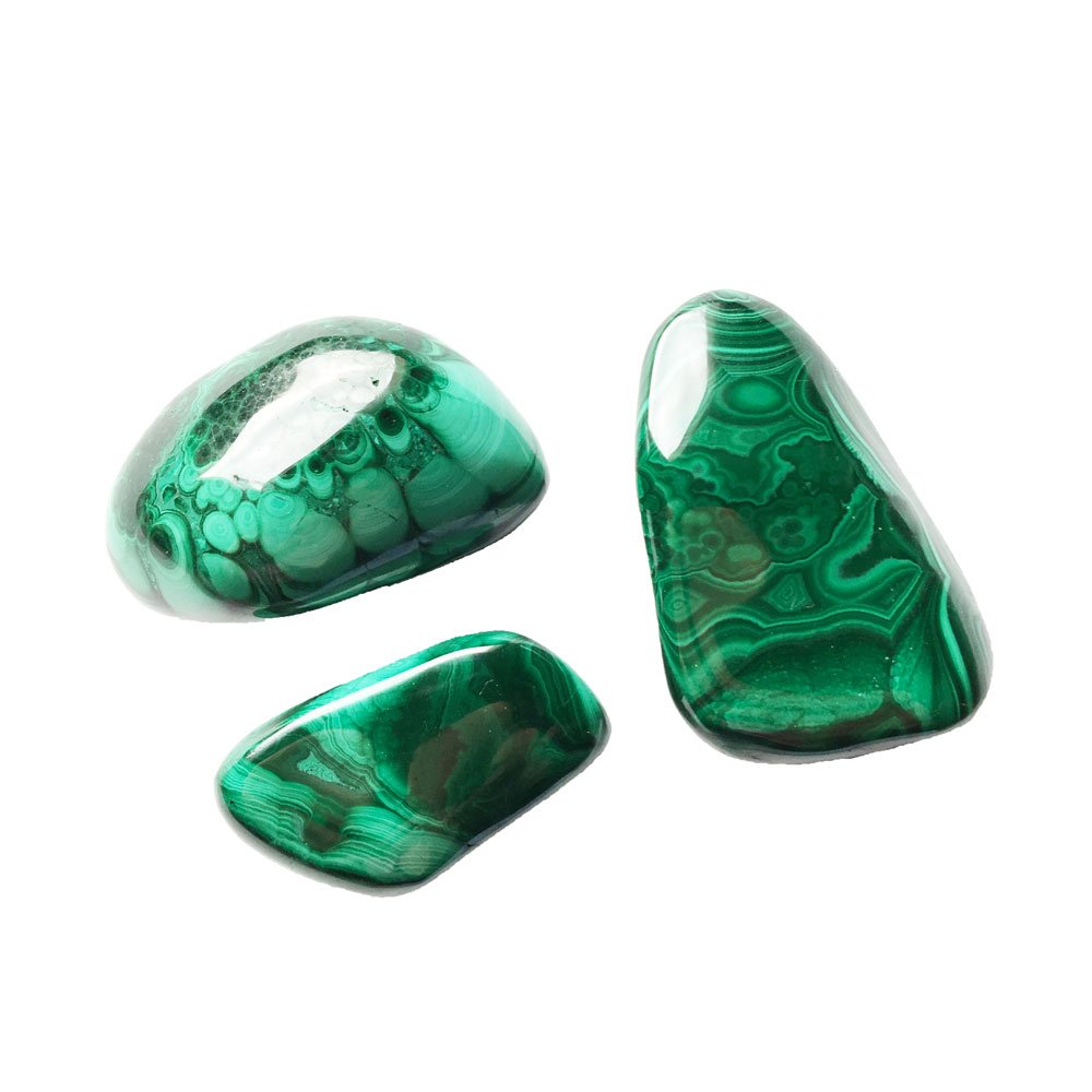 Pietra burattata di malachite