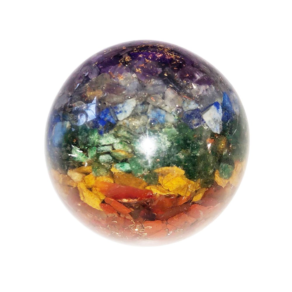 Sfera di Orgonite – 7 chakra – Tra 50 e 55 mm
