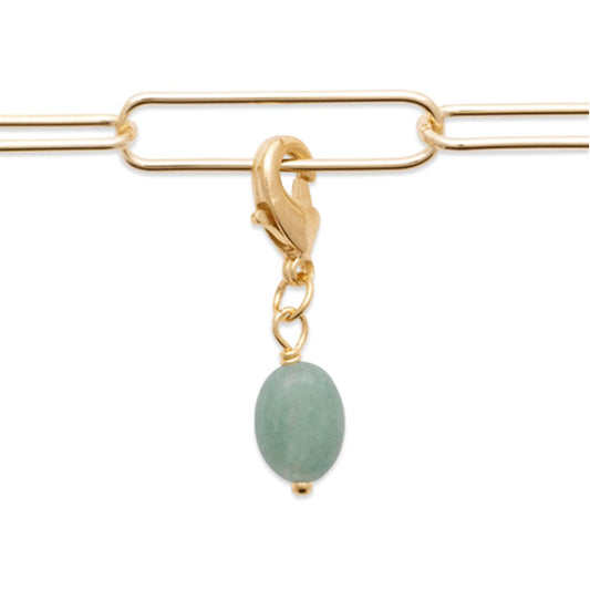 Charm in quartzite verde – Placcato oro