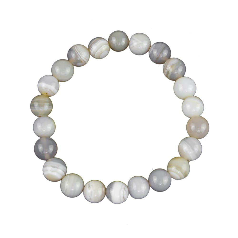 Bracciale in agata Botswana – Perle da 8 mm