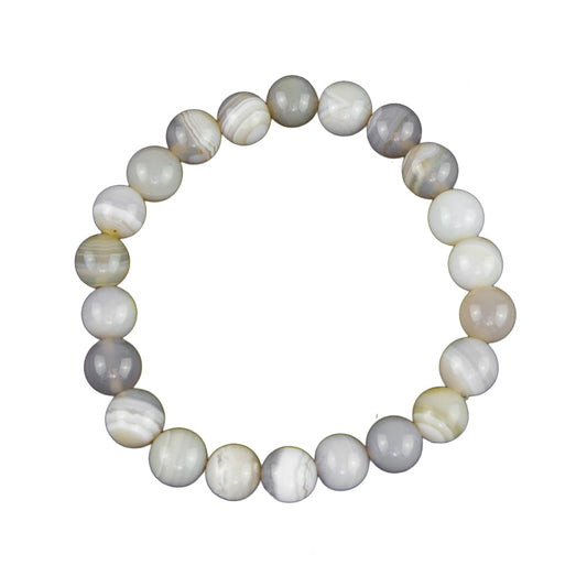 Bracciale in agata Botswana – Perle da 8 mm