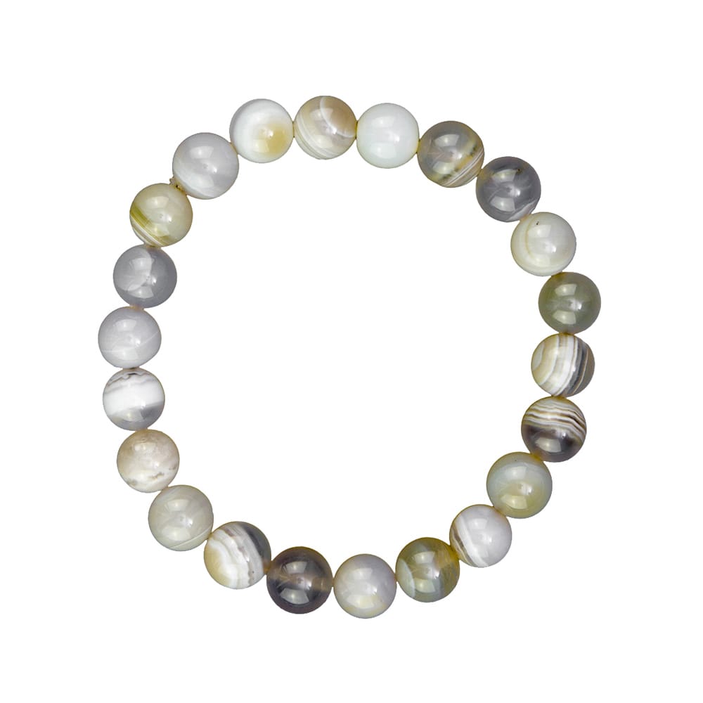 Bracciale in agata Botswana – Perle da 8 mm