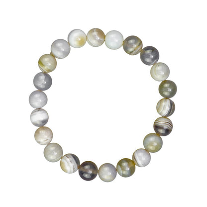 Bracciale in agata Botswana – Perle da 8 mm