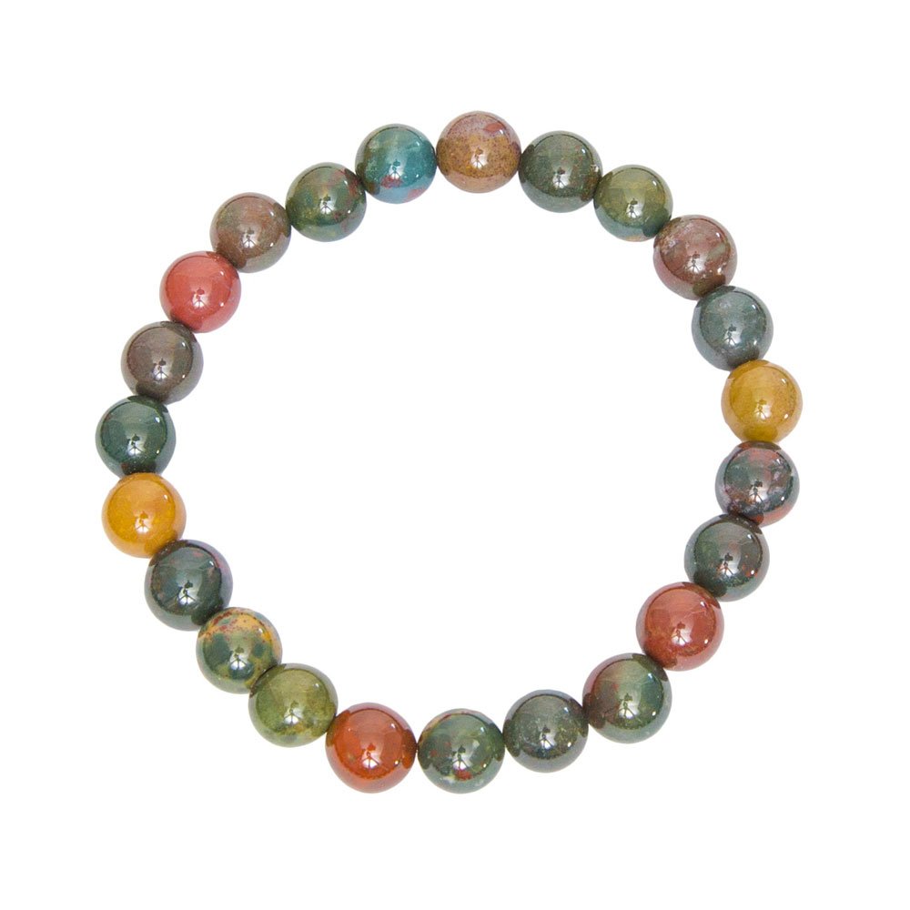 Bracciale in diaspro sanguigno – Perle da 8 mm