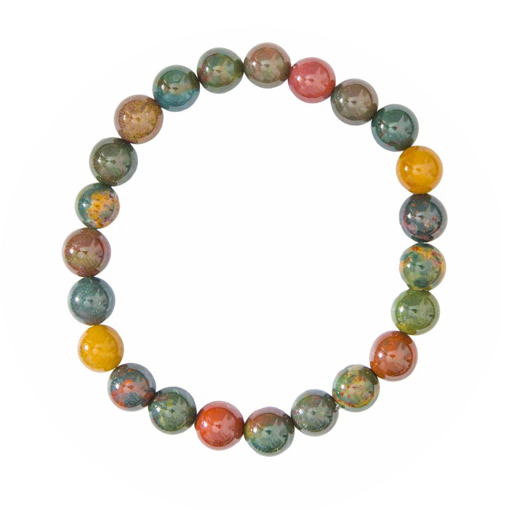 Bracciale in diaspro sanguigno – Perle da 8 mm