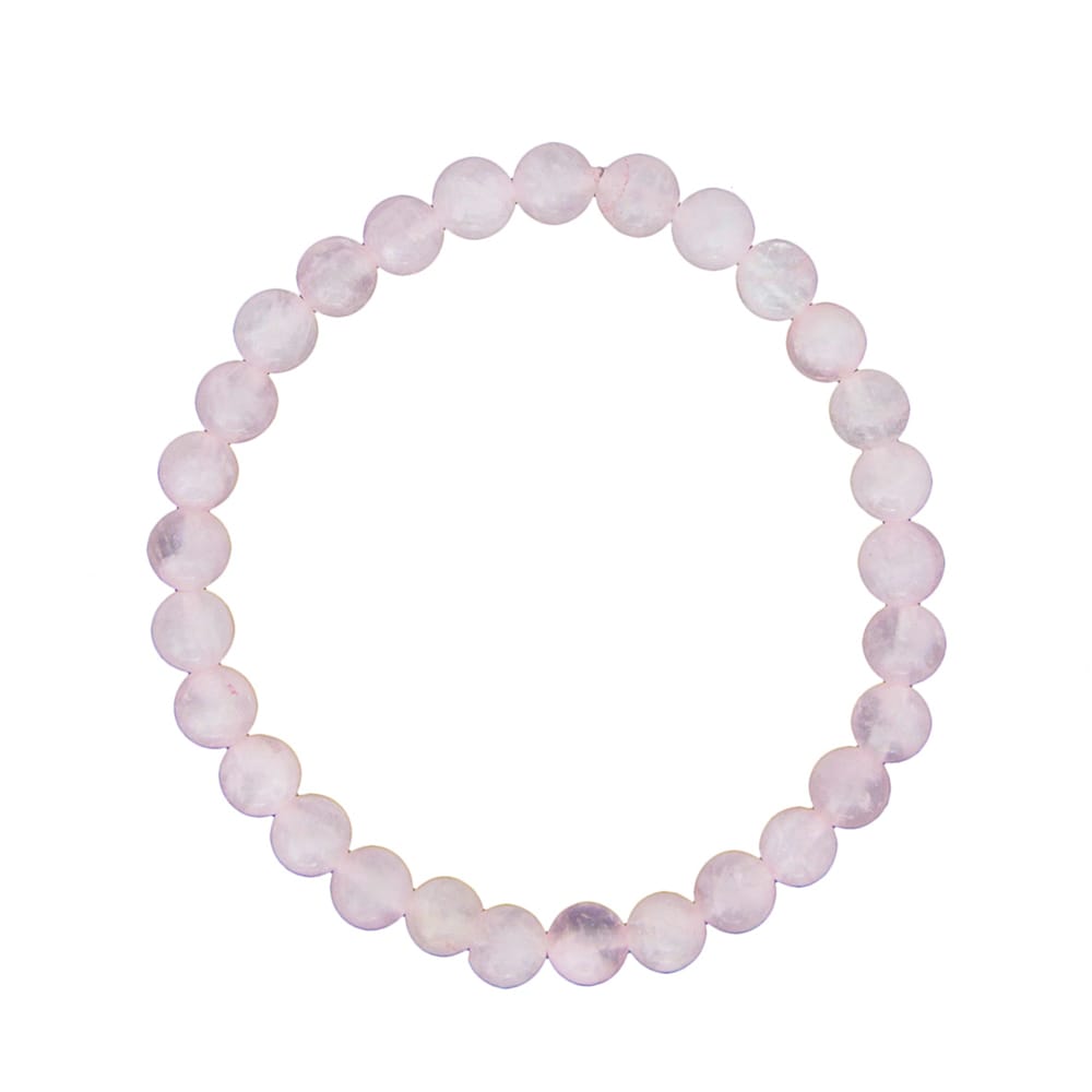 Bracciale in quarzo rosa – Perle da 6 mm
