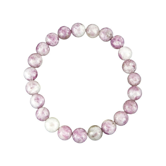 Bracciale in tormalina rosa – Perle da 8 mm