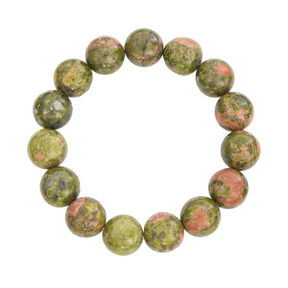 Bracciale in unakite – Perle da 12 mm