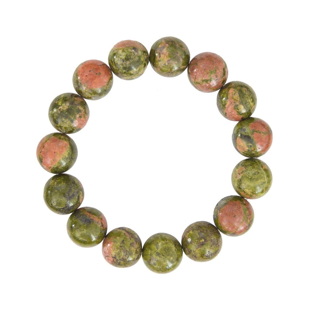Bracciale in unakite – Perle da 12 mm