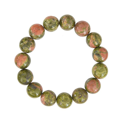 Bracciale in unakite – Perle da 12 mm