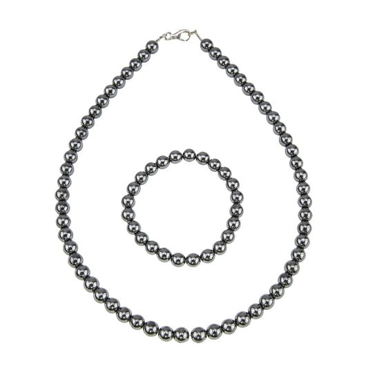 Parure in ematite – Perle sferiche da 8 mm