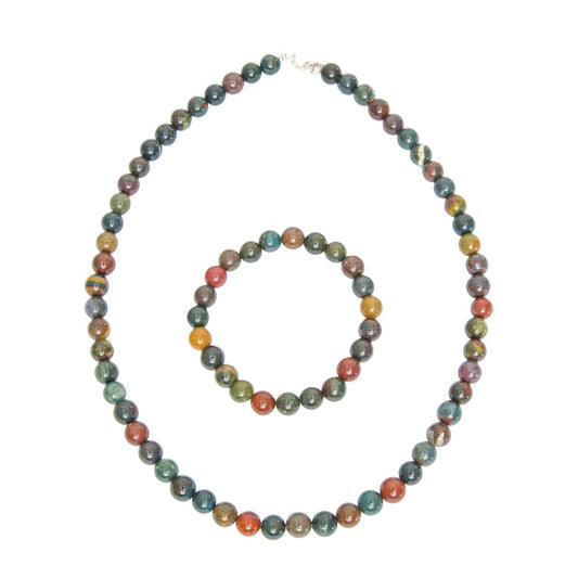 Parure in eliotropio – Perle sferiche da 8 mm