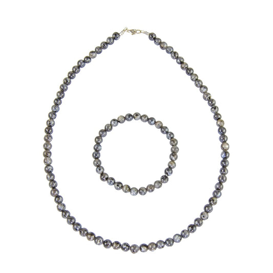 Parure in labradorite con inclusioni – Perle sferiche da 6 mm