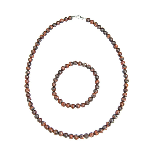 Parure in occhio di toro – Perle sferiche da 6 mm