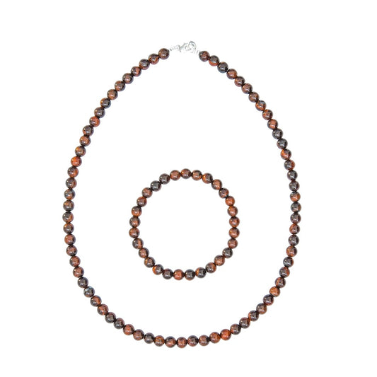 Parure in occhio di toro – Perle sferiche da 6 mm
