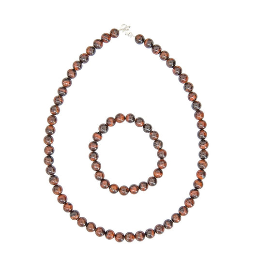 Parure in occhio di toro – Perle sferiche da 8 mm