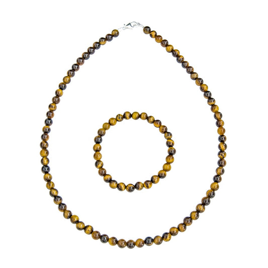 Parure in occhio di tigre – Perle sferiche da 6 mm
