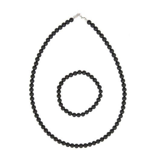 Parure in agata nera – Perle sferiche da 6 mm