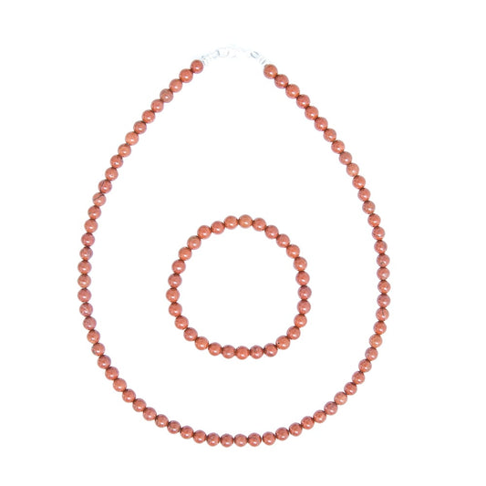 Parure in diaspro rosso – Perle sferiche da 6 mm