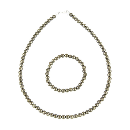 Parure in pirite di ferro – Perle sferiche da 6 mm