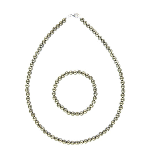 Parure in pirite di ferro – Perle sferiche da 6 mm