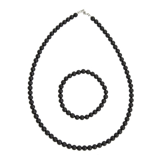 Parure in tormalina nera – Perle sferiche da 6 mm