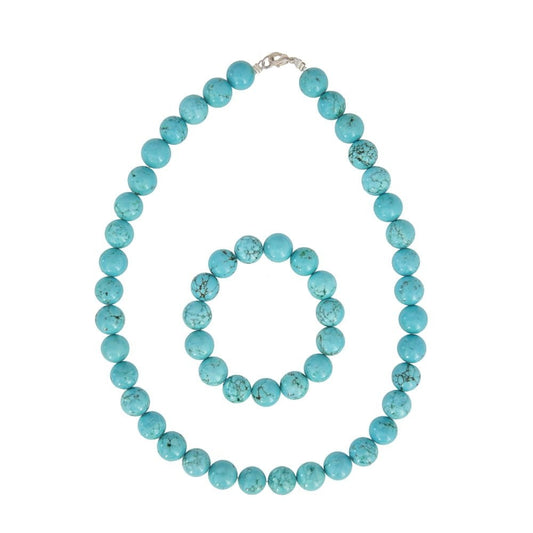 Parure in turchese stabilizzata – Perle sferiche da 12 mm