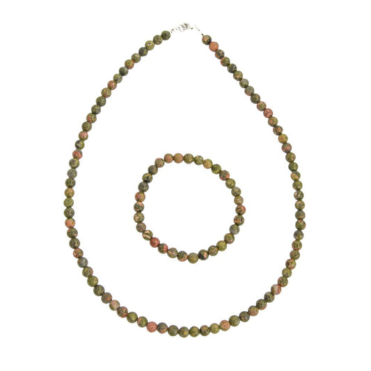 Parure in unakite – Perle sferiche da 6 mm