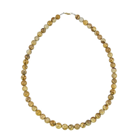 Collana in diaspro paesaggistico – Perle sferiche da 8 mm