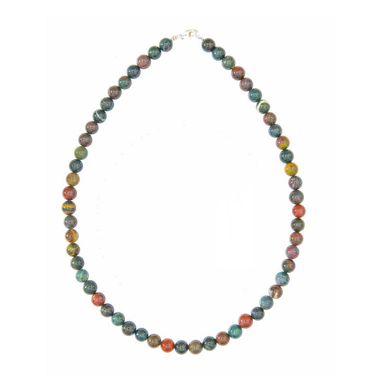 Collana in diaspro sanguigno – Perle sferiche da 8 mm
