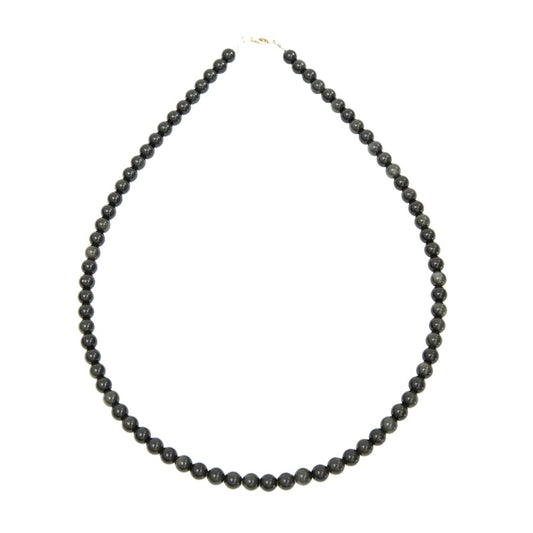 Collana in ossidiana nera – Perle sferiche da 6 mm