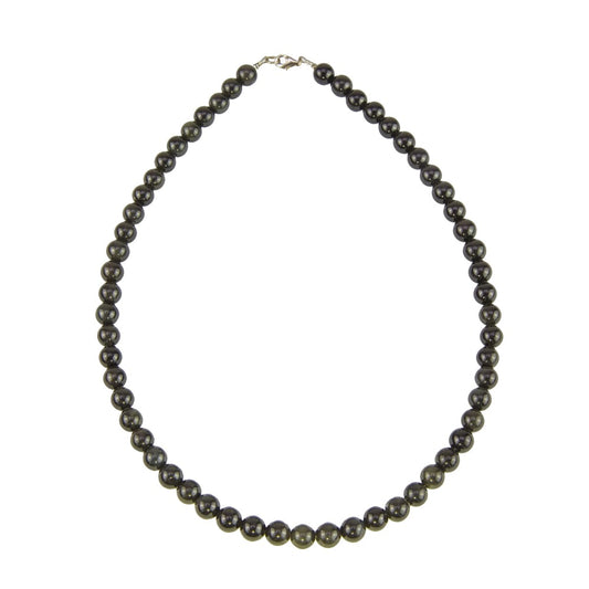Collana in ossidiana nera – Perle sferiche da 8 mm