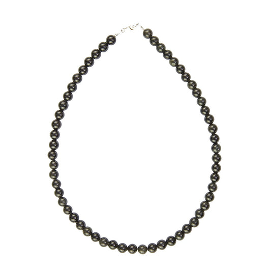 Collana in ossidiana nera – Perle sferiche da 8 mm
