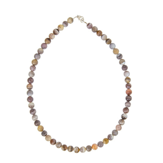 Collana in agata Botswana – Perle sferiche da 8 mm
