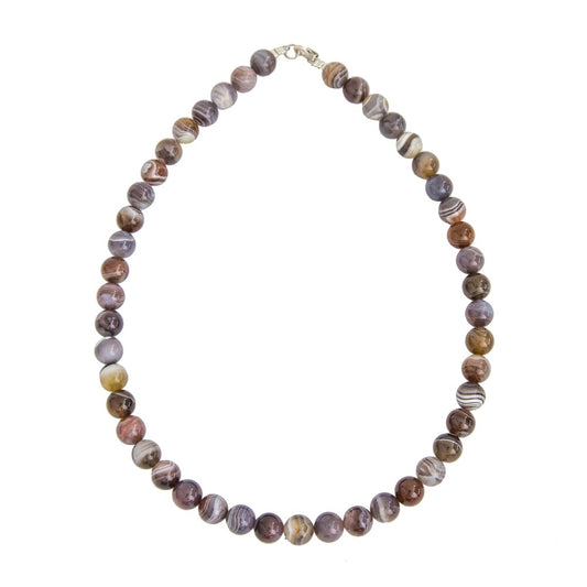 Collana in agata Botswana – Perle sferiche da 10 mm