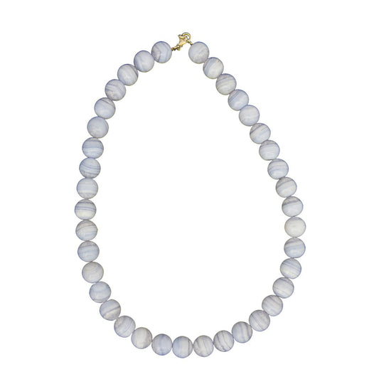 Collana in calcedonio – Perle sferiche da 12 mm