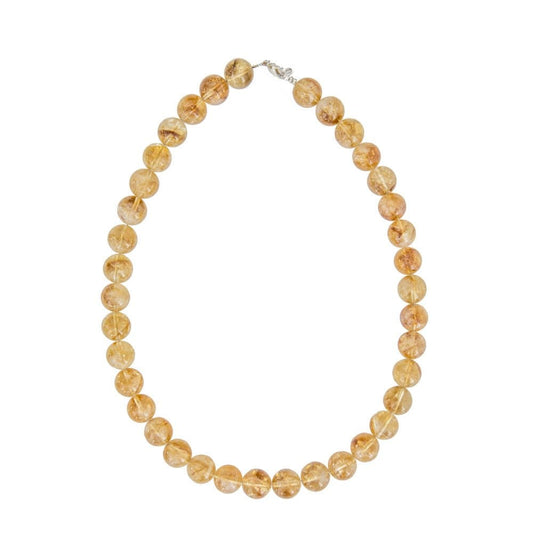 Collana in citrino – Perle sferiche da 12 mm