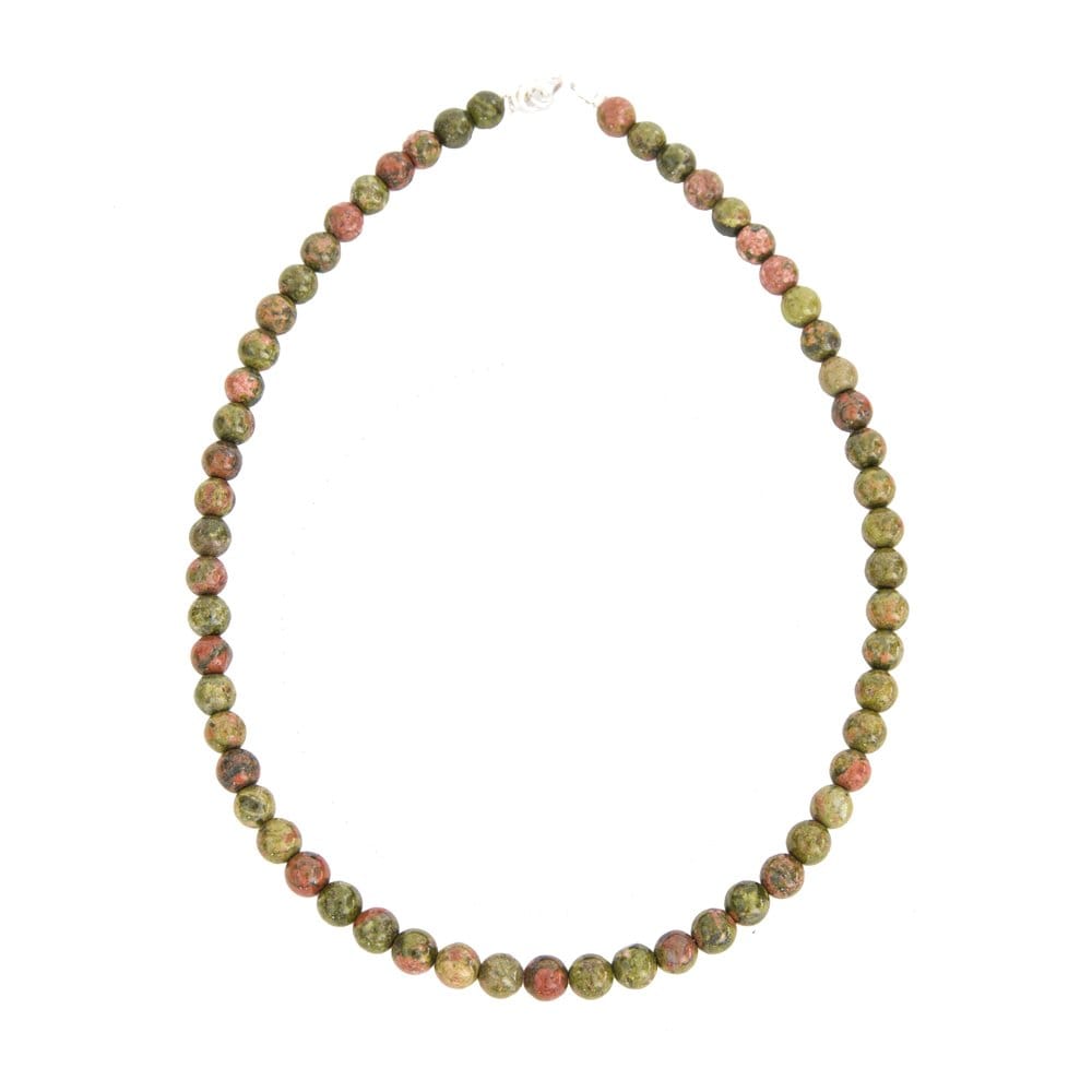 Collana in epidoto – Perle sferiche da 8 mm