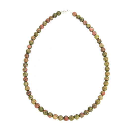 Collana in epidoto – Perle sferiche da 8 mm
