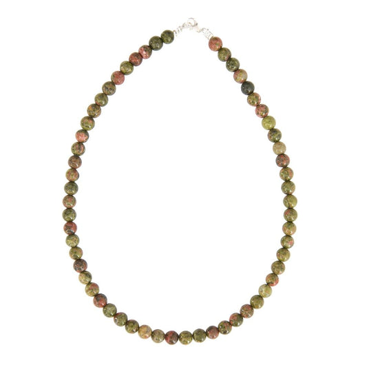 Collana in epidoto – Perle sferiche da 8 mm