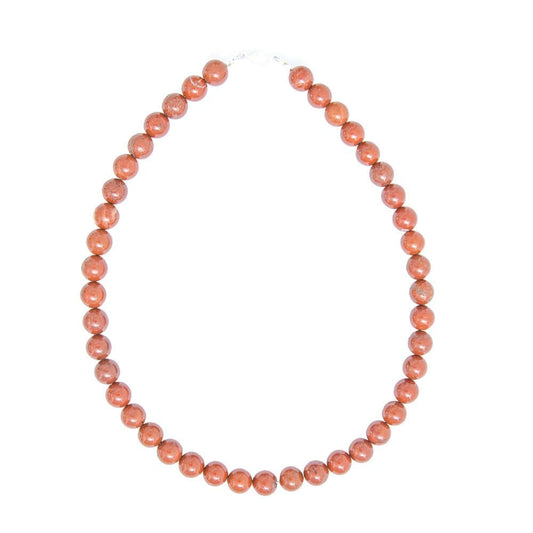 Collana in diaspro rosso – Perle sferiche da 10 mm