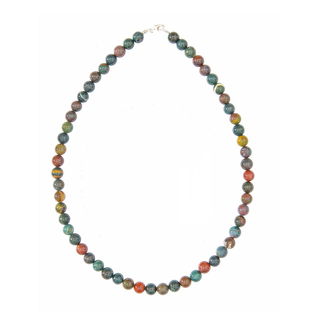 Collana in pietra di sangue – Perle sferiche da 8 mm