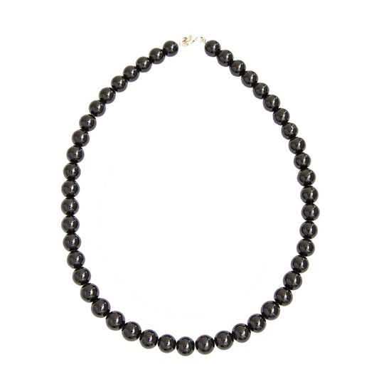 Collana in tormalina nera – Perle sferiche da 10 mm