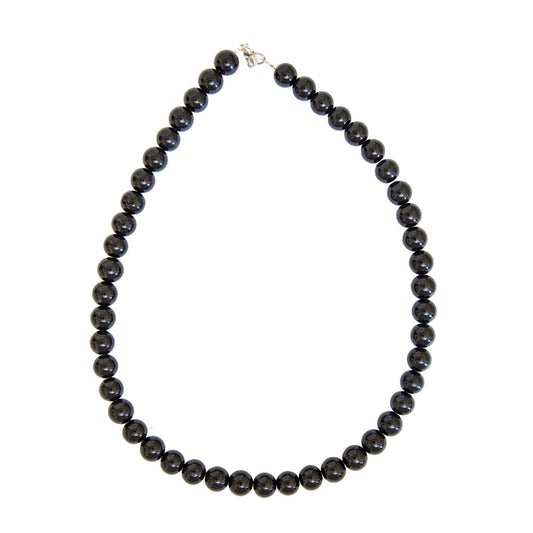 Collana in tormalina nera – Perle sferiche da 10 mm