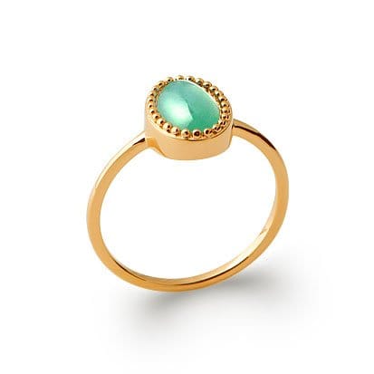 Anello in avventurina Alexandra – Placcato oro 750