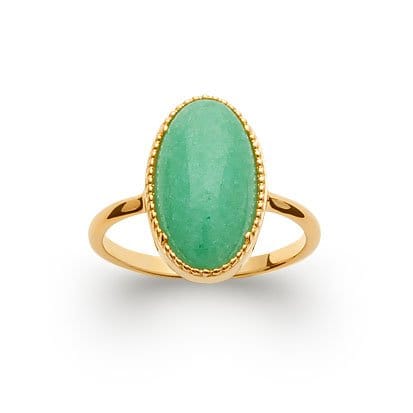 Anello in avventurina Judith – Placcato oro 750