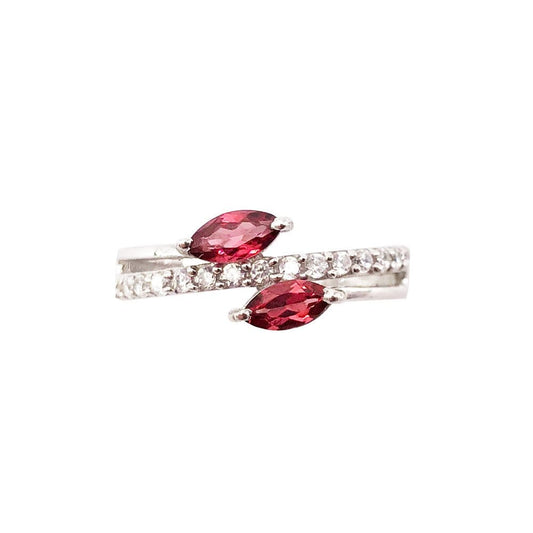 Anello in granato rosso Valentine – Argento 925