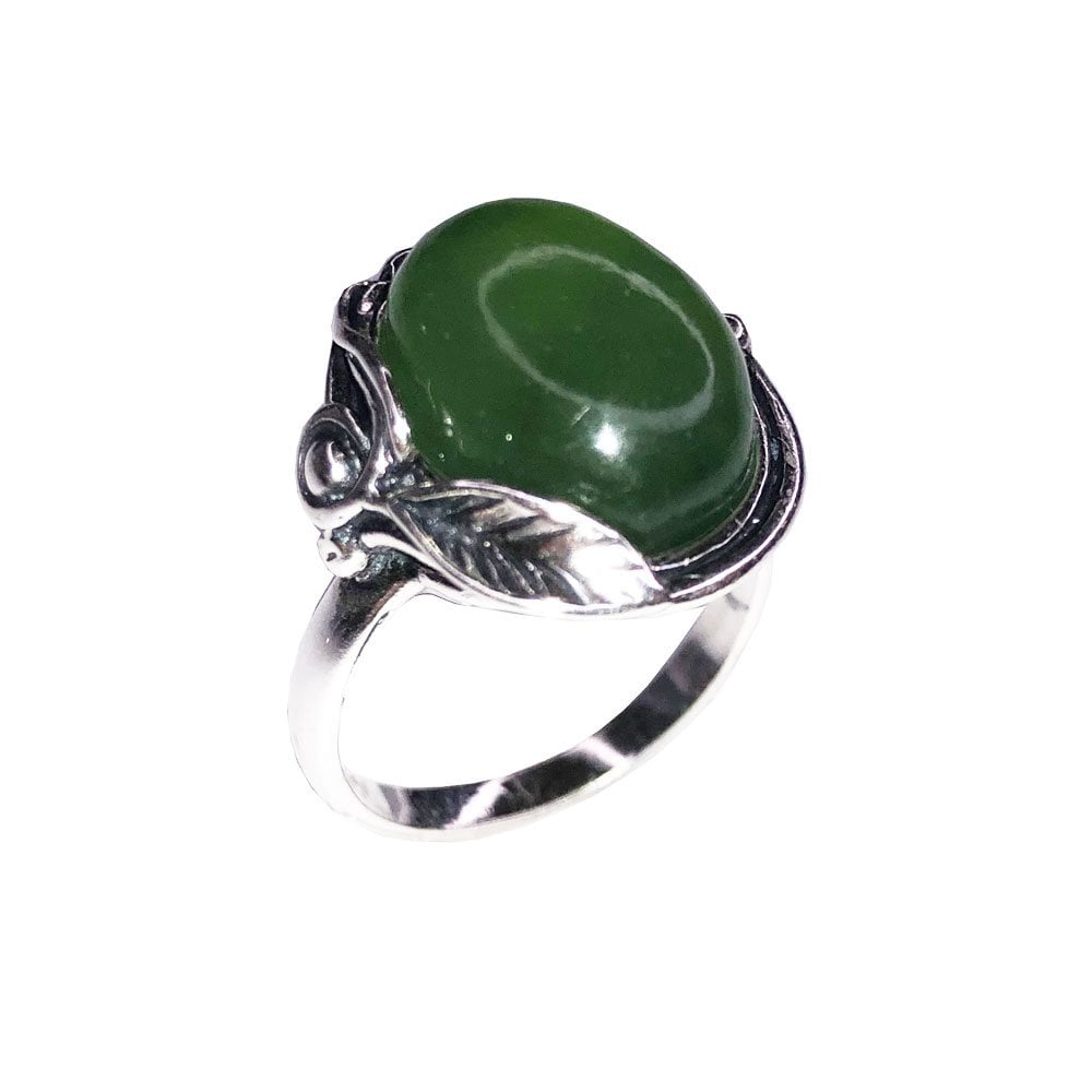 Anello in giada Justine – Argento 925