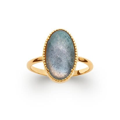 Anello in labradorite Judith – Placcato oro 750