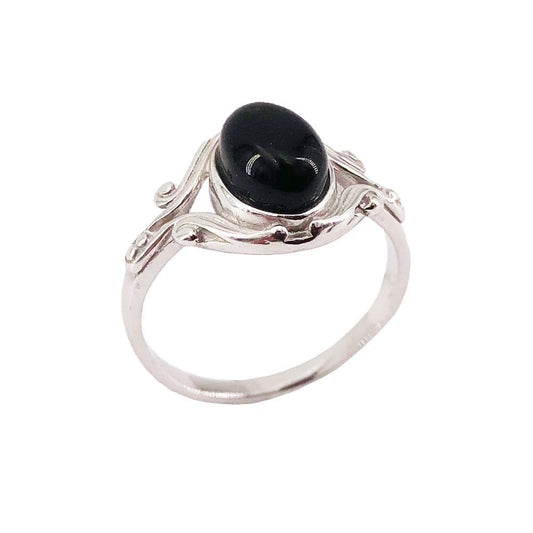 Anello in onice nero Honorine – Argento 925